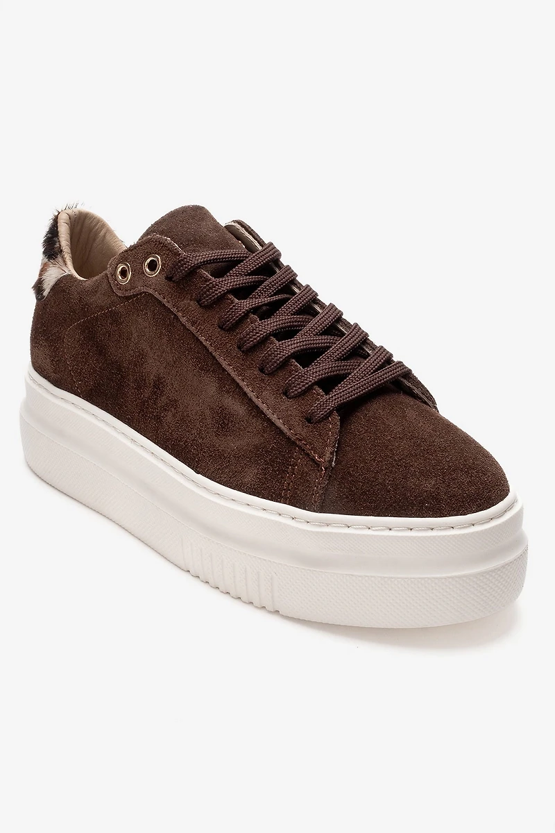 Forever & Always Womens Nera Leather Casual Sneaker