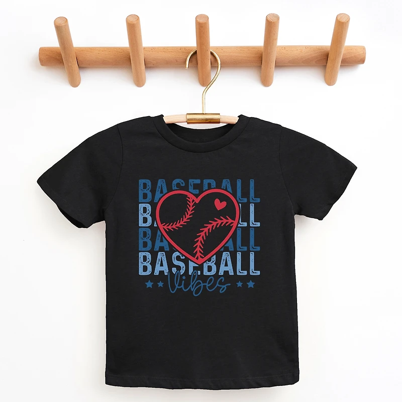 The Juniper Shop - Baseball Heart Stacked Youth Short Sleeve Graphic T-Shirt