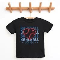 The Juniper Shop - Baseball Heart Stacked Youth Short Sleeve Graphic T-Shirt