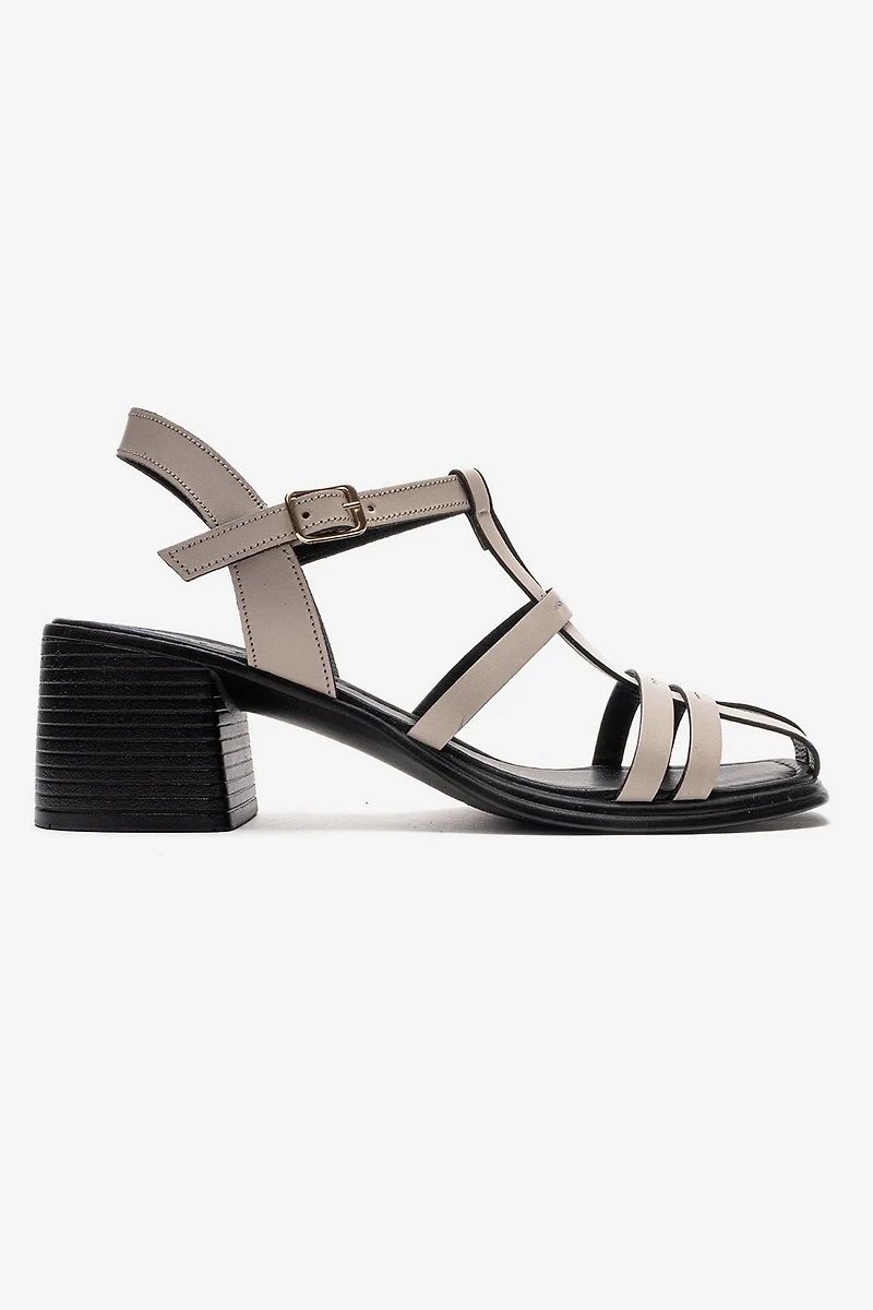 Forever & Always Womens Cielos Leather Block Heel Sandal
