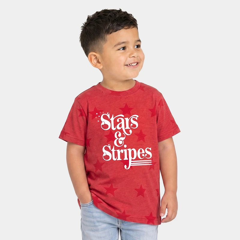 The Juniper Shop - Stars And Stripes Retro Toddler Short Sleeve Star Tee