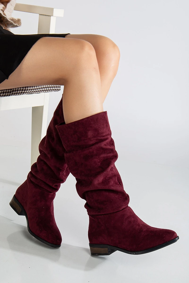 Forever & Always Womens Maribel Knee High Slouch Boots