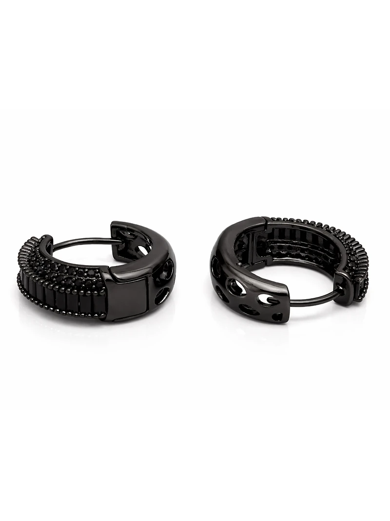 AGP PARIS Womens Baguette Pavé Hoop Earrings