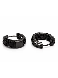 AGP PARIS Womens Baguette Pavé Hoop Earrings