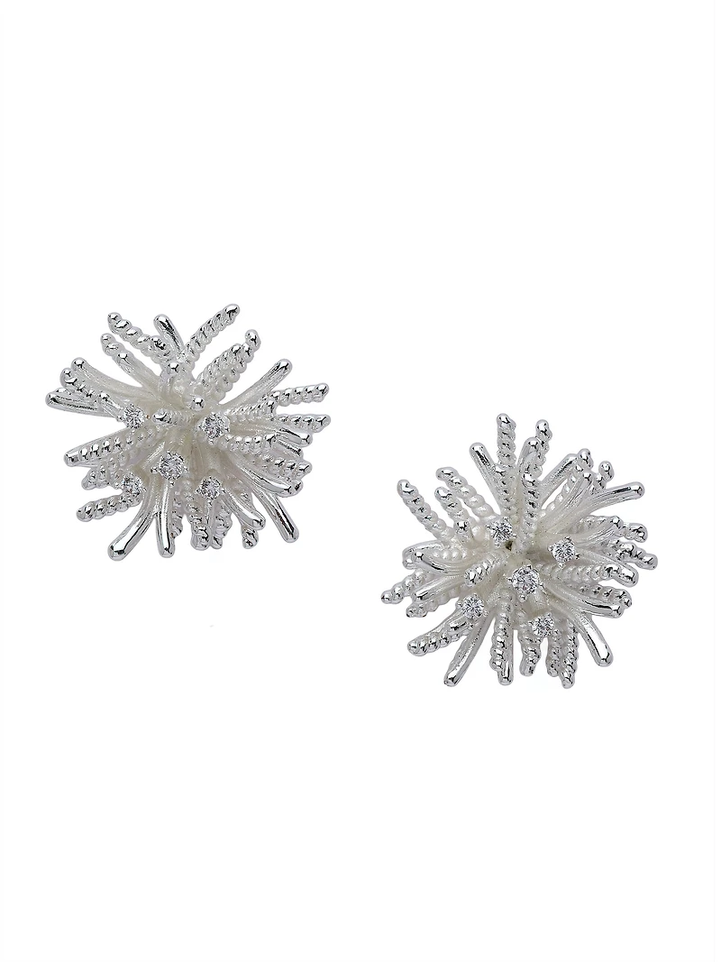 AGP PARIS Womens Starburst Pavé Stud Earrings