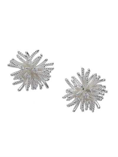 AGP PARIS Womens Starburst Pavé Stud Earrings