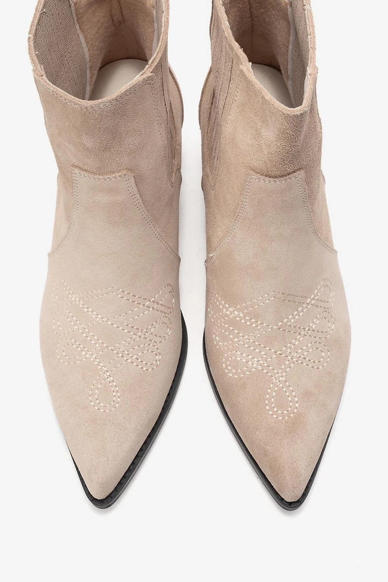 Forever & Always Womens Julieta Leather Block Heel Western Boots