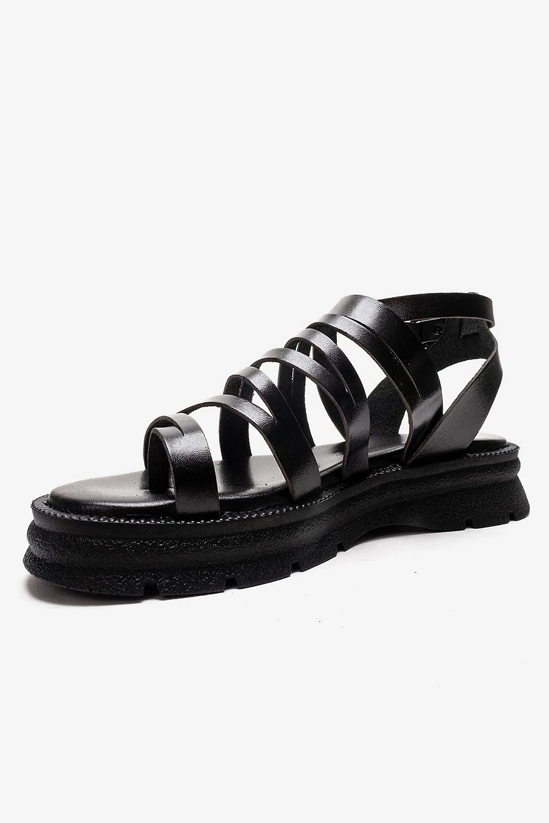 Forever & Always Womens Pelsa Leather Multi Strap Sandals