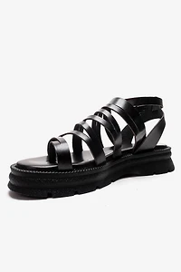 Forever & Always Womens Pelsa Leather Multi Strap Sandals