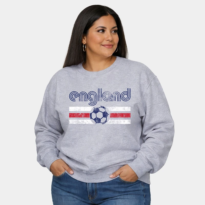 Simply Sage Market - Women's Plus Sized Graphic Sweatshirt - England Soccer Flag