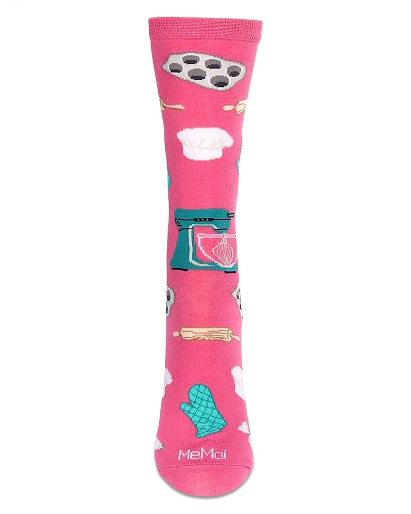 MeMoi Women's Baking Bamboo Crew Socks