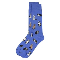 MeMoi Men's Multi Cat Rayon From Bamboo Crew Socks