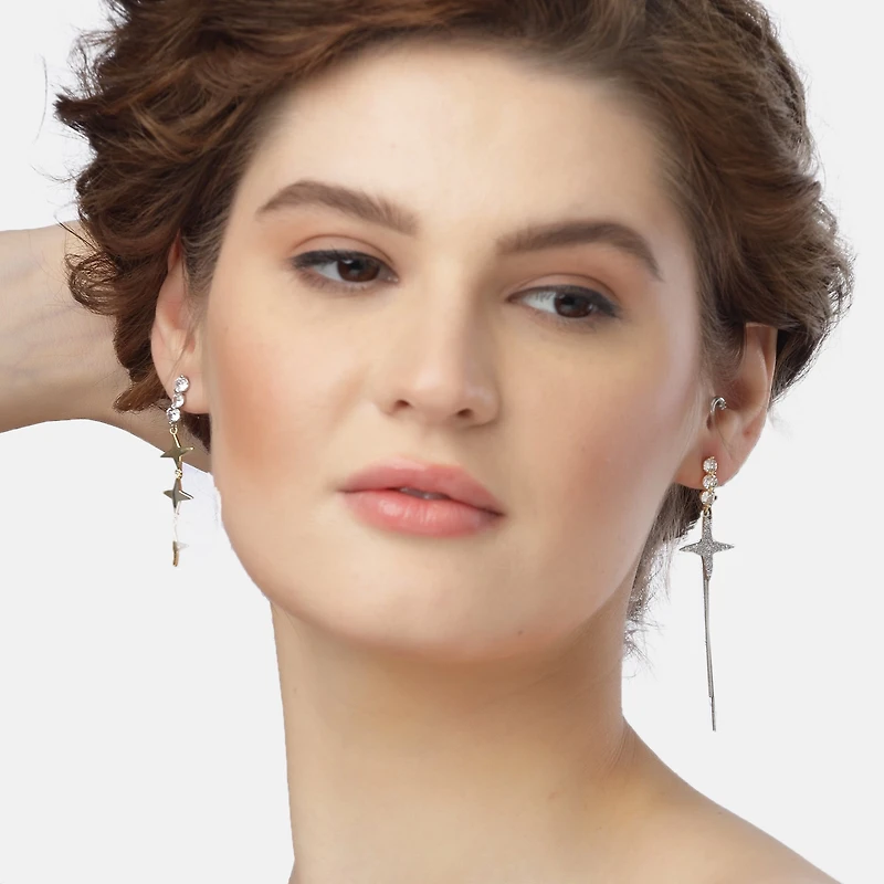 AGP PARIS Womens Starry Elegance Drop Earrings