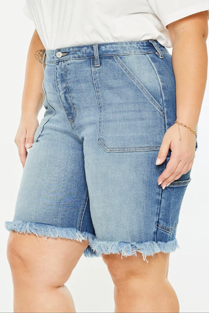 KanCan Women's Plus 90's Boyfriend Bermuda Shorts Kiran