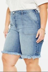 KanCan Women's Plus 90's Boyfriend Bermuda Shorts Kiran
