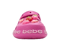 bebe Girl's EVA Lightweight Clogs - Slip On Comfy Shoes with Fruit Charms