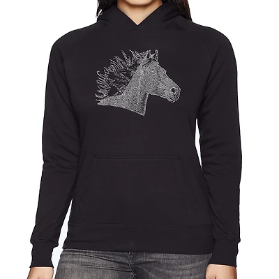 LA Pop Art Horse Mane - Women's Word Hooded Sweatshirt