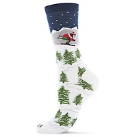 MeMoi Women's Winter Wonderland Holiday Bamboo Blend Crew Socks
