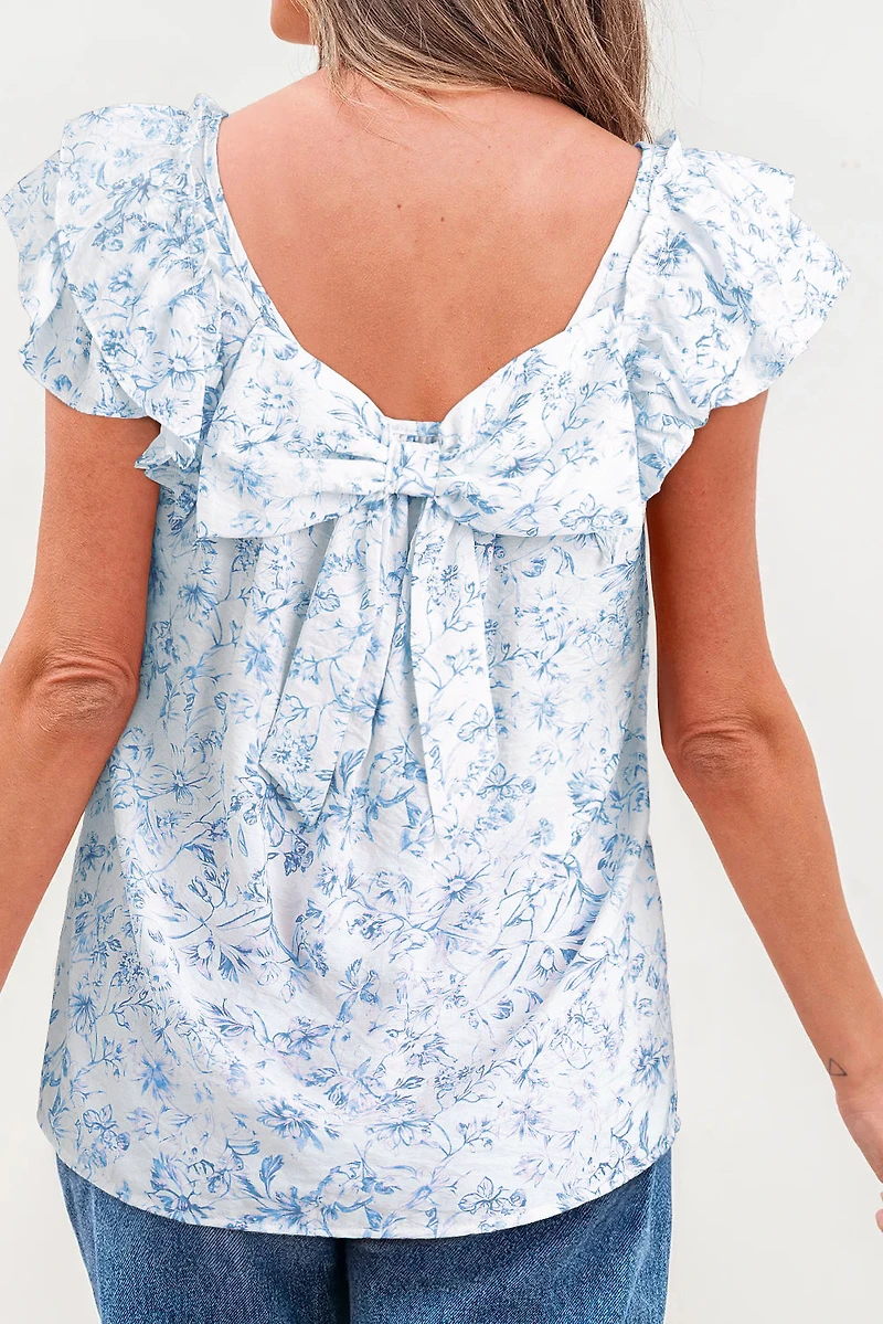 Threaded Pear Women's Beatrice Bow Back Square Blouse