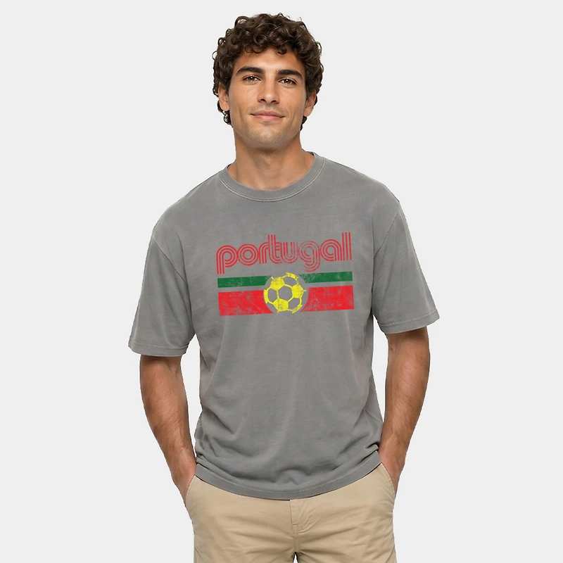 Simply Sage Market - Men's Garment Dyed Graphic T-Shirt Portugal Soccer Flag