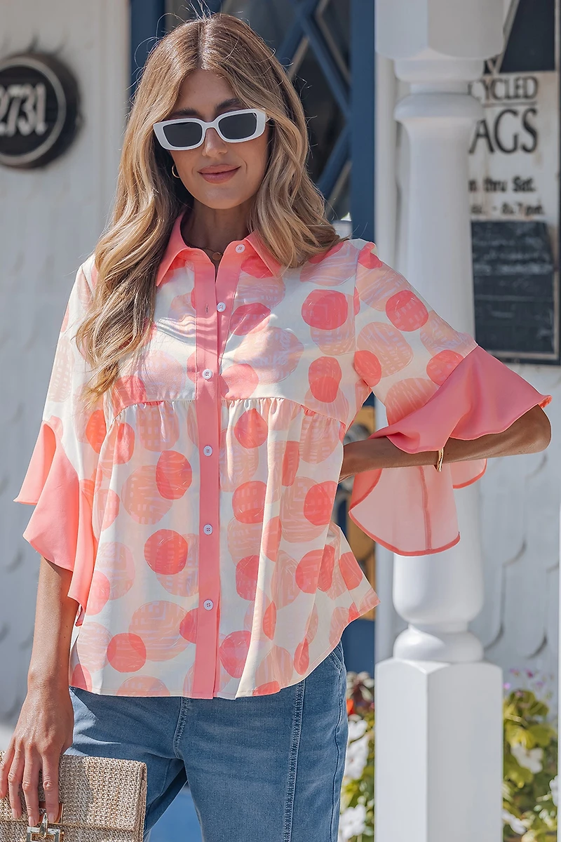 Threaded Pear Women's Angelica Short Sleeve Babydoll Shirt
