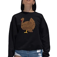 LA Pop Art Thanksgiving - Women's Word Crewneck Sweatshirt