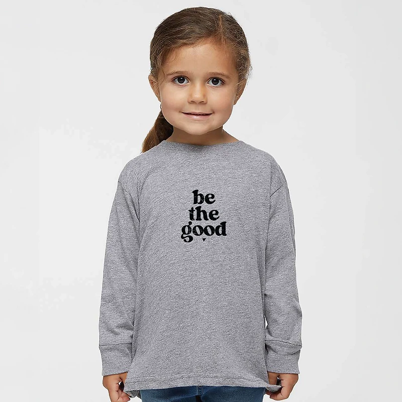 The Juniper Shop - Be Good Heart Toddler Long Sleeve Graphic Tee