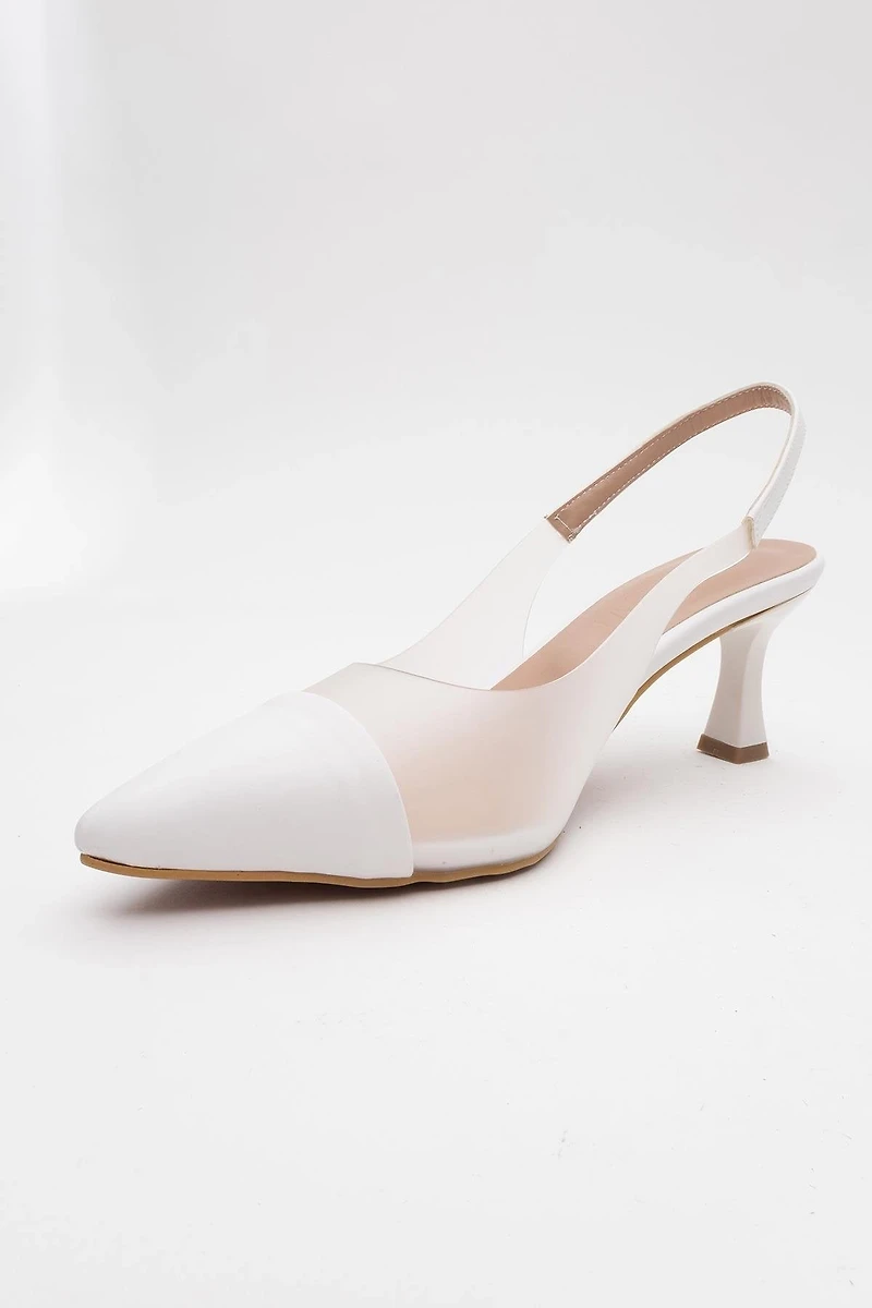 Prologue Shoes Womens Moore Transparent Pointed Toe Pump