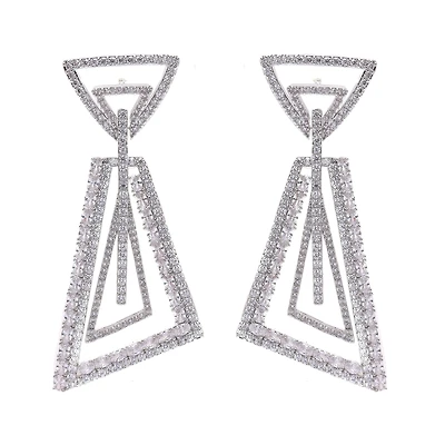 AGP PARIS Womens Shimmering Geometric Drop Earrings