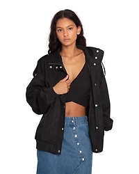 Belle & Bloom Womens Most Wanted Suede Bomber Jacket