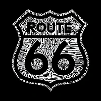 LA Pop Art Men's Get Your Kicks On Route 66 Word T-Shirt