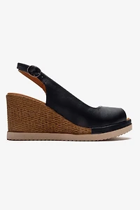 Forever & Always Womens Helina Leather Wedge Sandals