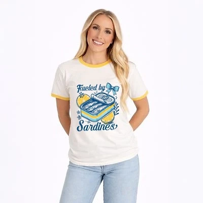 Simply Sage Market - Fueled By Sardines Women's Ringer Graphic T-Shirt