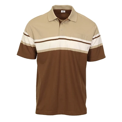 Gioberti Men's Stripe Short Sleeve Polo w/ Chest Pocket