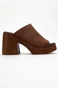 Forever & Always Womens Nola Leather Platform Mules