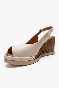 Forever & Always Womens Helina Leather Wedge Sandals