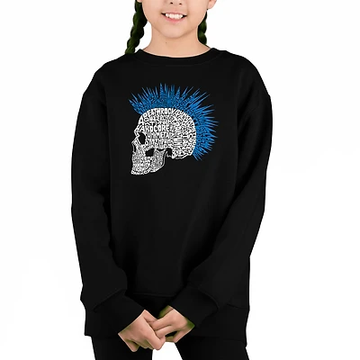 LA Pop Art Girl's Word Sweatshirt - Punk Mohawk