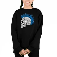 LA Pop Art Girl's Word Sweatshirt - Punk Mohawk