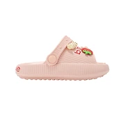 bebe Toddler Girl's EVA Slide Sandals with Fruit Charms Slip On Shoes