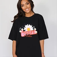 Simply Sage Market - Summer Vibes Daisy Women's Garment Dyed Graphic T-Shirt