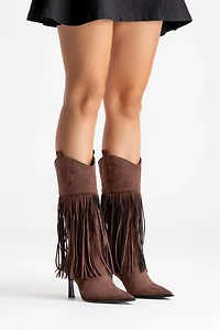 Prologue Shoes Womens Gueras Fringe Pointed Toe Boot
