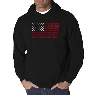 LA Pop Art God Bless America - Men's Word Hooded Sweatshirt