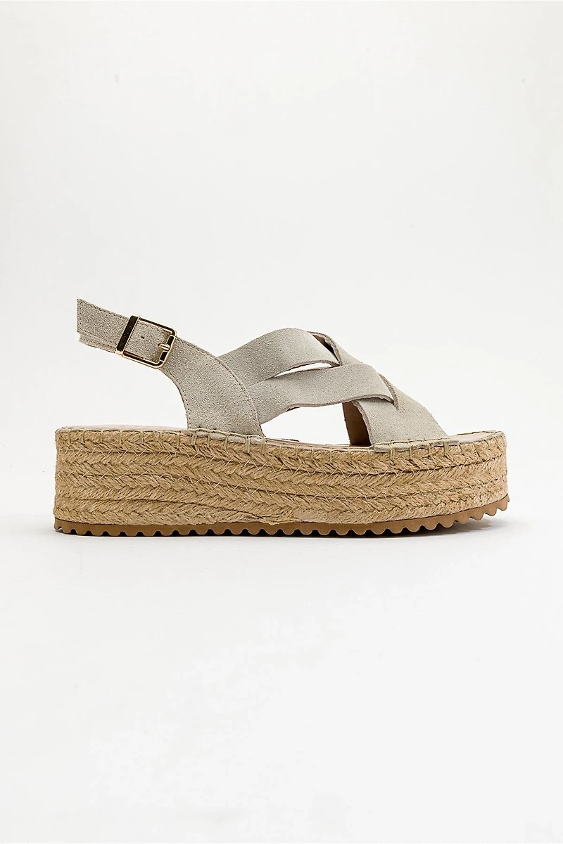 Forever & Always Womens Lontano Suede Leather Platform Sandals