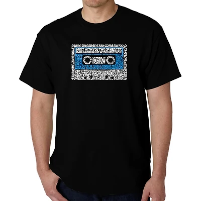 LA Pop Art Men's 100% Cotton Crew Neck T-Shirt - 80s One Hit Wonders Word
