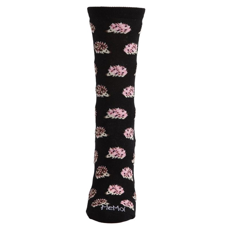 MeMoi Hedgehogs Bamboo Blend Crew Socks