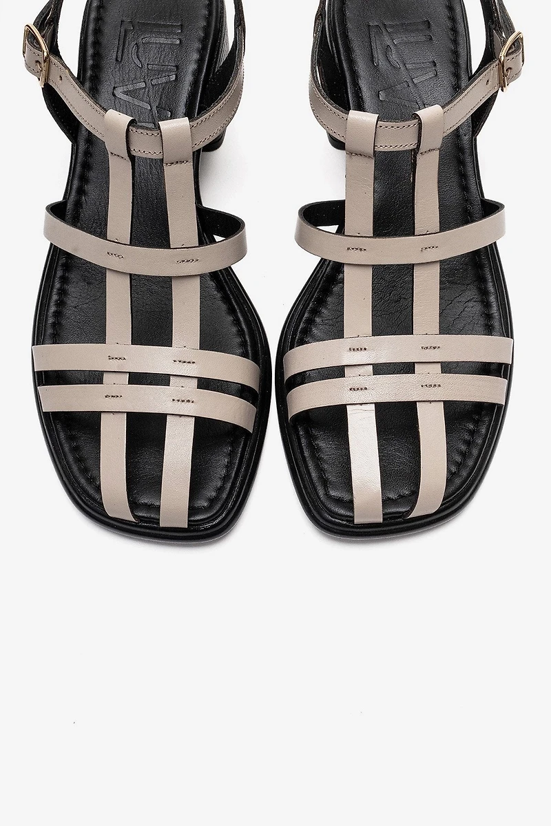 Forever & Always Womens Cielos Leather Block Heel Sandal