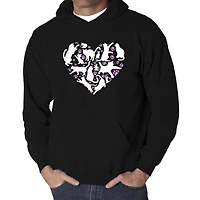 LA Pop Art Cat Heart - Men's Word Hooded Sweatshirt