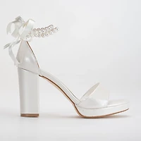 Forever & Always Womens Renee Platform Sandals with Pearls