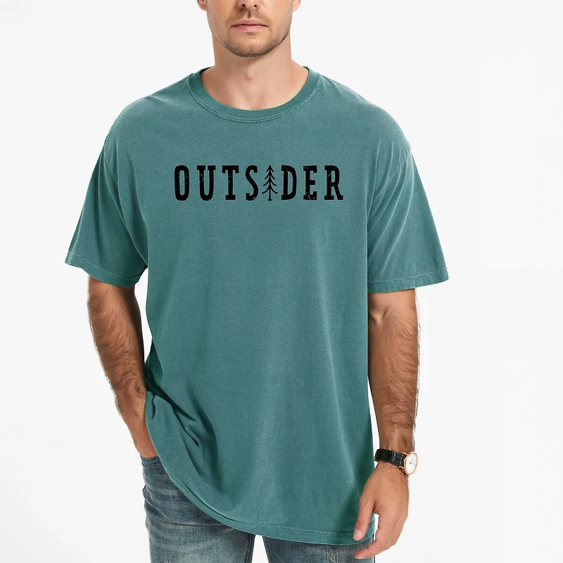 Simply Sage Market - Outsider Pine Tree Men's Garment Dyed Graphic T-Shirt