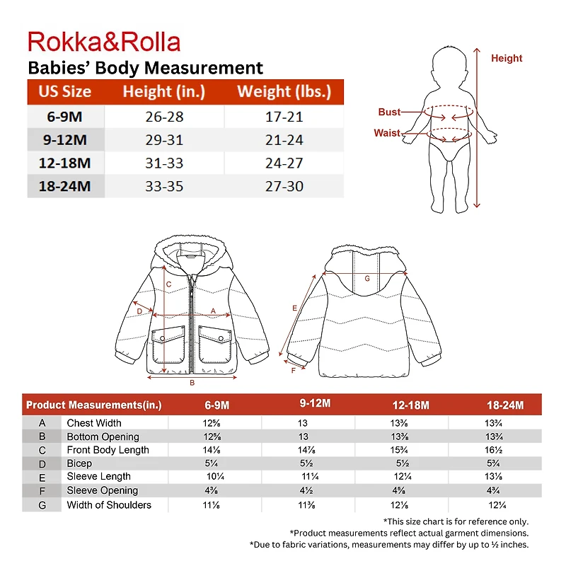 Rokka&Rolla Baby Boys Mini Fur Trim Hooded Puffer Jacket